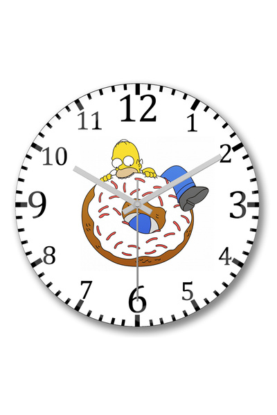 BASKI DÜNYASI ساعة حائط هومر من الزجاج الحقيقي المنحني