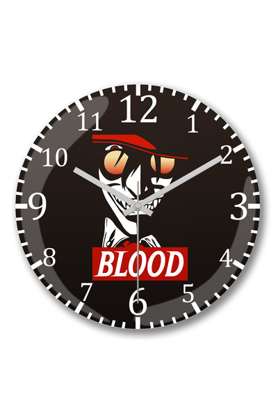 BASKI DÜNYASI Ceas de perete din sticlă Blood Curved Real Glass