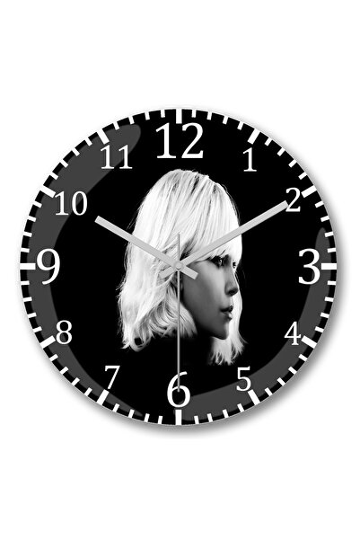 BASKI DÜNYASI Ceas de perete Atomic Blonde din sticlă autentică bombată