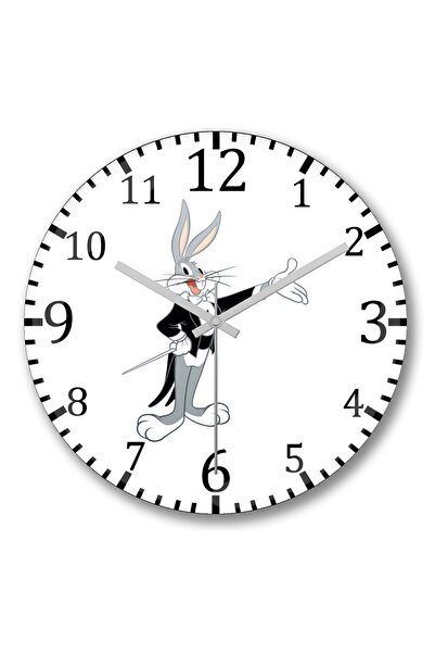 BASKI DÜNYASI Ceas de perete Looney Tunes Bugs Bunny The Magician din sticlă ...