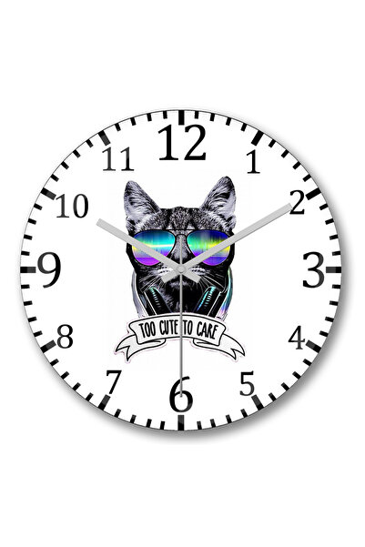 BASKI DÜNYASI Твърде сладка, за да ти пука Котка Котка Dj стенен часовник Bom...