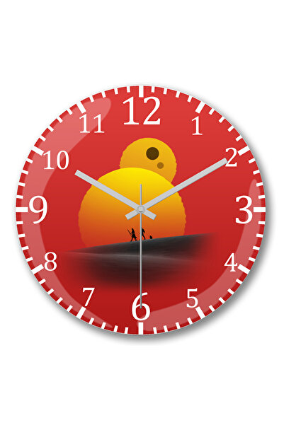 BASKI DÜNYASI Ceas de perete Star Wars Under The Suns din sticlă autentică bo...