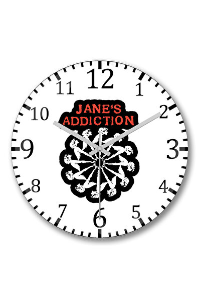 BASKI DÜNYASI Ceas de perete Janes Addiction din sticlă autentică bombată