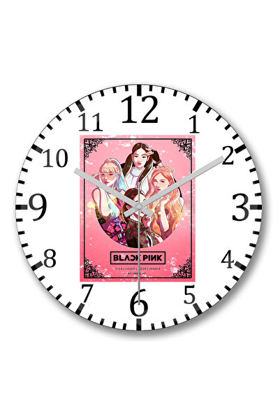 BASKI DÜNYASI Ceas de perete BlackPink Jisoo Jennie Rosé Lisa din sticlă aute...