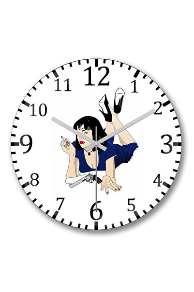 BASKI DÜNYASI Ceas de perete Pulp Fiction 02 din sticlă de verități înclinată