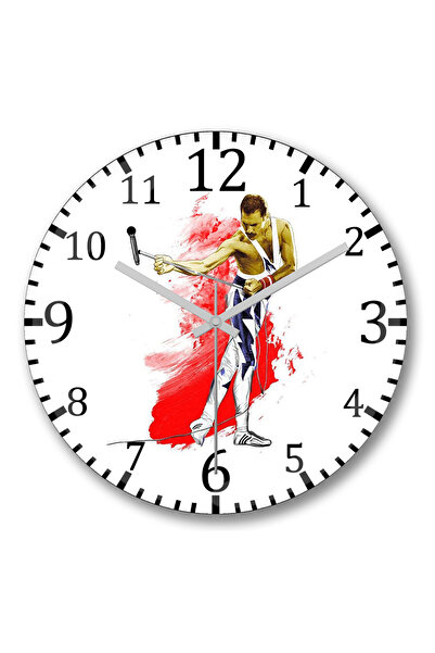 BASKI DÜNYASI Ceas de perete Freddie Mercury din sticlă autentică bombată