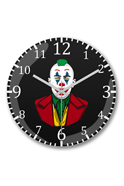 BASKI DÜNYASI ساعة حائط ترافيس فليك جوكر من الزجاج الحقيقي المنحني