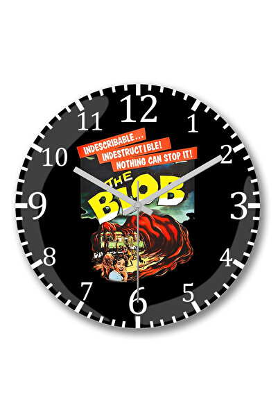 BASKI DÜNYASI ساعة حائط The Blob من الزجاج الحقيقي المنحني