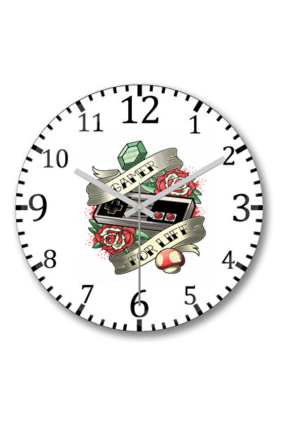 BASKI DÜNYASI Ceas de perete Game For Life din sticlă autentică bombată