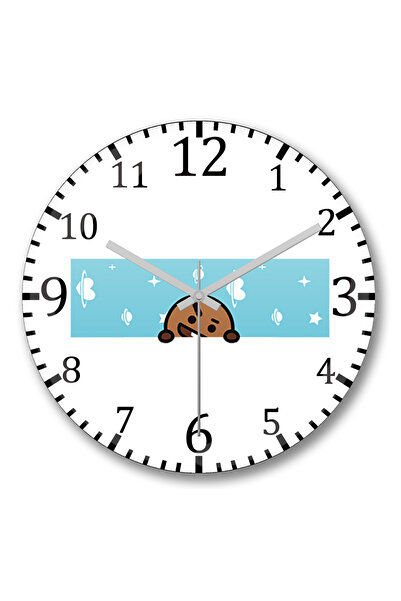 BASKI DÜNYASI Bt21 Shooky Banner Ceas de perete Bts din sticlă autentică bombată