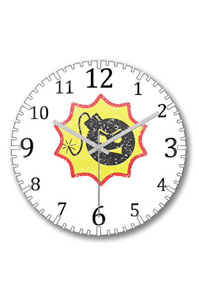 BASKI DÜNYASI ساعة حائط بوم بوم بوم من الزجاج الحقيقي المنحني