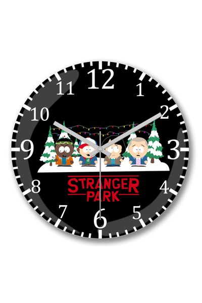 BASKI DÜNYASI ساعة حائط سترانجر ثينغز سترانجر بارك من الزجاج الحقيقي المنحني