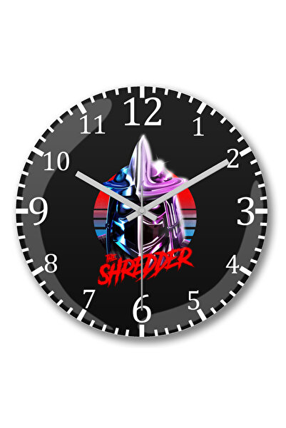 BASKI DÜNYASI ساعة حائط تقطيع سلاحف النينجا من الزجاج الحقيقي المنحني