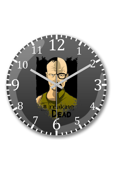 BASKI DÜNYASI Ceas de perete Breaking Dead din sticlă autentică bombată