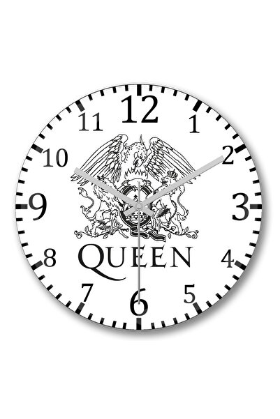 BASKI DÜNYASI Ceas de perete cu logo Queen, sticlă autentică bombată