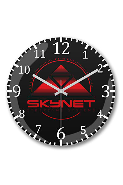 BASKI DÜNYASI Ceas de perete Terminator Skynet Cyberdyne Systems din sticlă a...