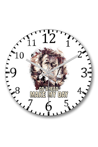 BASKI DÜNYASI Ceas de perete Make My Day din sticlă autentică bombată
