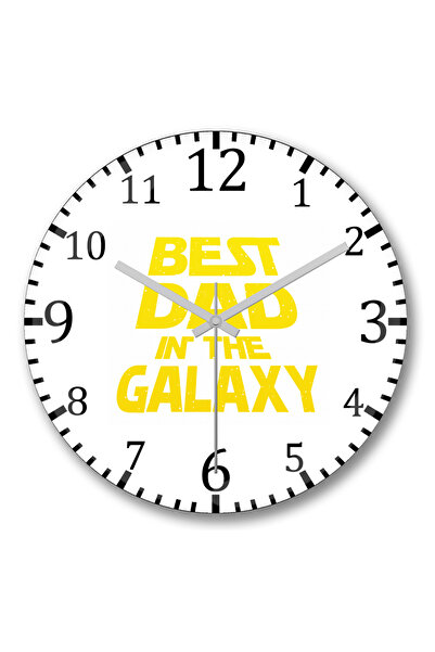 BASKI DÜNYASI أفضل ساعة حائط للأب في المجرة من الزجاج الحقيقي المنحني