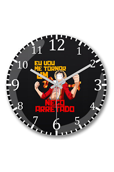 BASKI DÜNYASI Ceas de perete Luffy Nego Arretado din sticlă autentică bombată