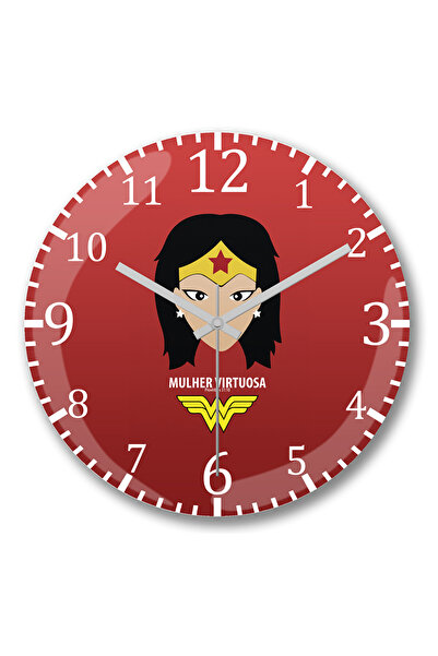 BASKI DÜNYASI ساعة حائط Mulher Virtuosa من الزجاج الحقيقي المنحني