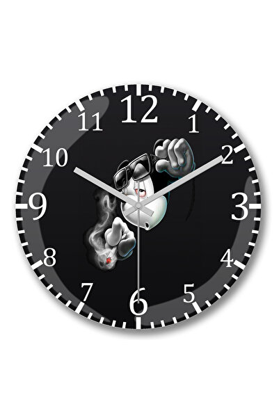 BASKI DÜNYASI ساعة حائط ماوس ماريسيا من الزجاج الحقيقي المنحني