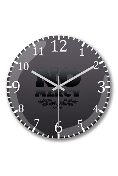 BASKI DÜNYASI ساعة حائط No Mercy 2 من الزجاج الحقيقي المنحني