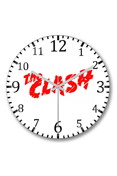 BASKI DÜNYASI ساعة حائط كلاش من الزجاج الحقيقي المنحني