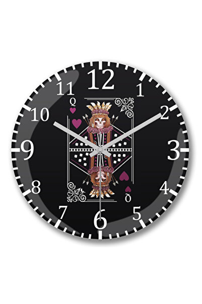 BASKI DÜNYASI Ceas de perete Queen Of Hearts din sticlă autentică bombată