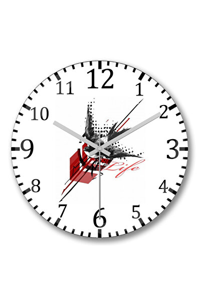 BASKI DÜNYASI ساعة حائط باساروس لايف من الزجاج الحقيقي المنحني