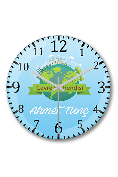 BASKI DÜNYASI ساعة حائط مهندس بيئي من الزجاج الحقيقي