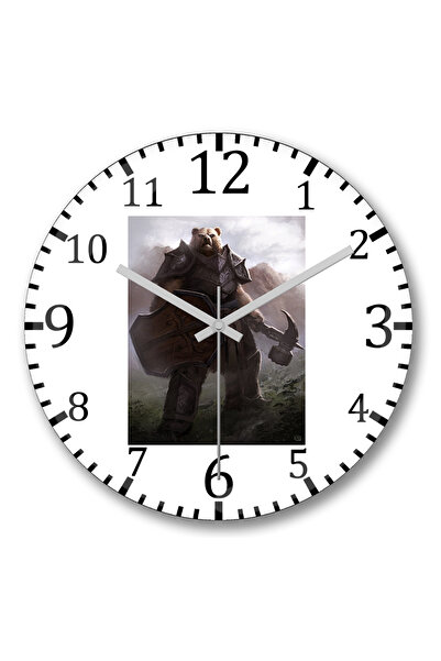 BASKI DÜNYASI ساعة حائط الدب البارد من الزجاج الحقيقي المنحني