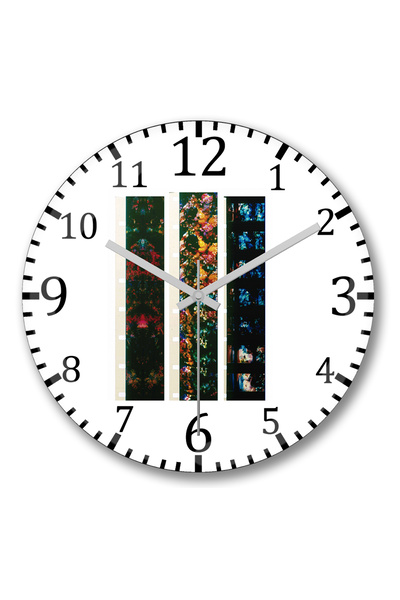 BASKI DÜNYASI ساعة حائط ستان براخاج من الزجاج الحقيقي المنحني