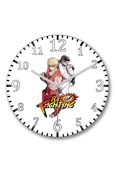 BASKI DÜNYASI فن القتال ريو إي روبرت ساعة حائط من الزجاج الحقيقي المنحني