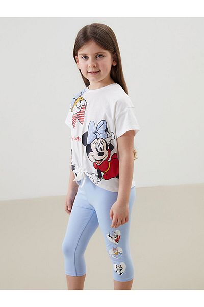 LC Waikiki New Season Minnie Mouse Printed Girls' Tights and T-Shirt 2'L - S59416Z1