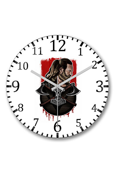 BASKI DÜNYASI ساعة حائط فالهالا من الزجاج الحقيقي المنحني