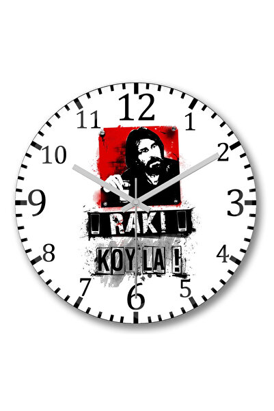 BASKI DÜNYASI ساعة حائط Behzat Ç Koy La من الزجاج الحقيقي المنحني