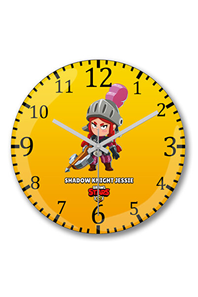 BASKI DÜNYASI Ceas de perete Brawl Stars Shadow Knight Jessie din sticlă aute...