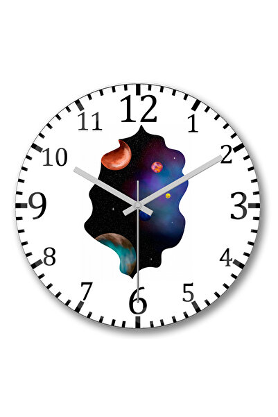 BASKI DÜNYASI ساعة حائط يونيفرسو من الزجاج الحقيقي المنحني