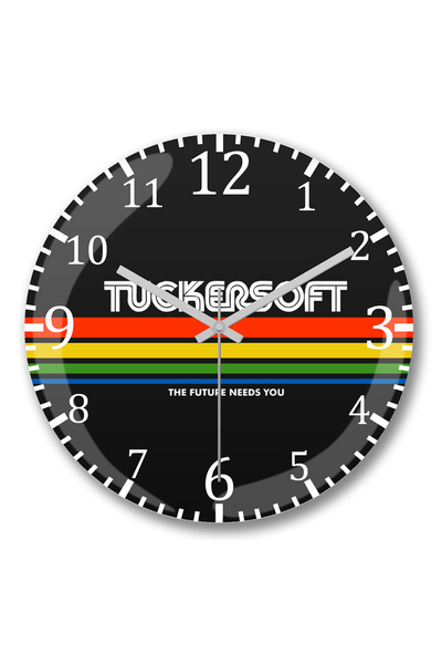 BASKI DÜNYASI Ceas de perete Tuckersoft din sticlă reală bombată