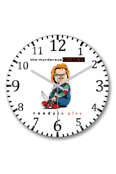 BASKI DÜNYASI ساعة حائط تشاكي جاهزة للعب للأطفال من الزجاج الحقيقي المنحني