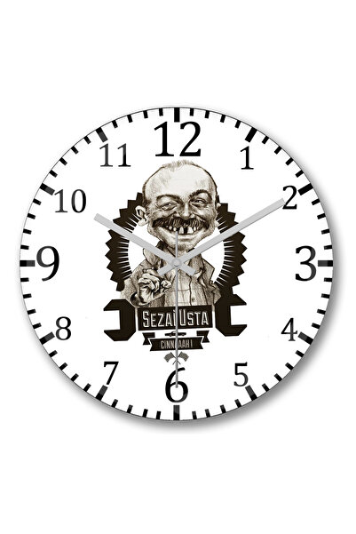 BASKI DÜNYASI ساعة حائط Sister Share Sezai من الزجاج الحقيقي المنحني