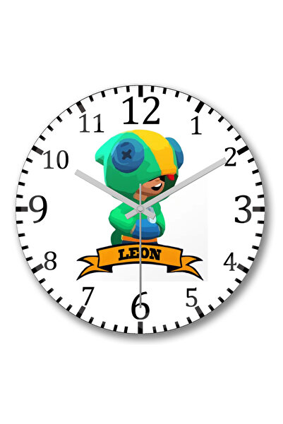 BASKI DÜNYASI Ceas de perete Leon Brawl Stars din sticlă autentică bombată