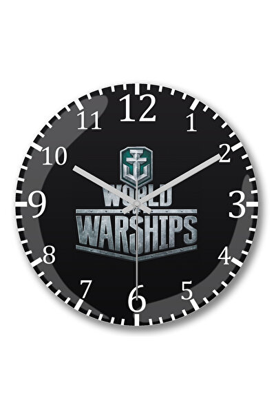 BASKI DÜNYASI ساعة حائط عالم السفن الحربية من الزجاج الحقيقي المنحني