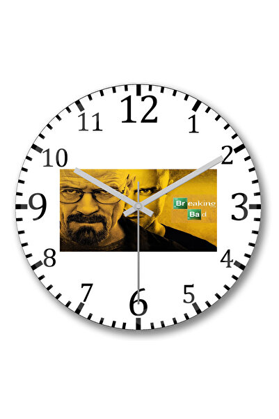 BASKI DÜNYASI Breaking Bad Im The One Who Knocks ساعة حائط من الزجاج الحقيقي المنحني