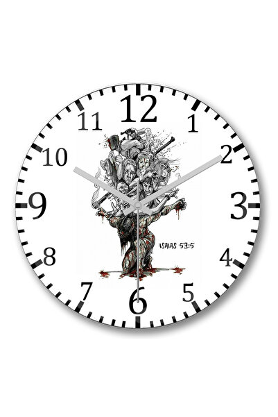 BASKI DÜNYASI Είναι ένα ρολόι τοίχου με επικάλυψη, κυρτό από πραγματικό γυαλί