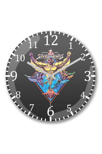 BASKI DÜNYASI ساعة حائط سيلفر هوكس من الزجاج الحقيقي المنحني