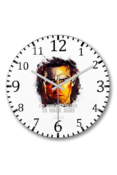 BASKI DÜNYASI Ceas de perete Last Chance To Walk Away din sticlă autentică bo...