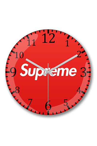 BASKI DÜNYASI ساعة حائط Supreme2 من الزجاج الحقيقي المنحني