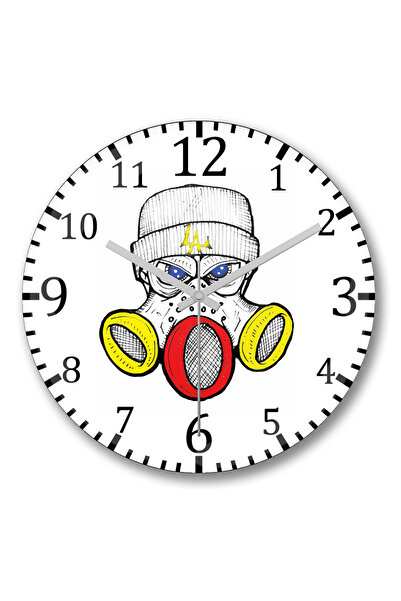 BASKI DÜNYASI Ceas de perete Mascara din sticlă autentică bombată