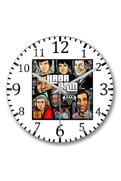 BASKI DÜNYASI Ilustrații Greencam – Ceas de perete Cüneyt Arkın Kara Murat di...